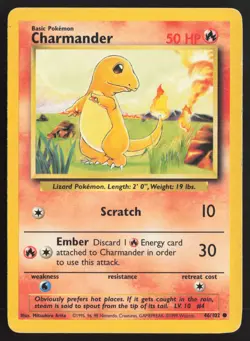 Pokemon TCG | Charmander 46/102 | Common | Base Set | Lightly Played - Image 2