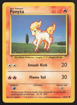 Pokemon TCG | Ponyta 60/102 | Common | Base Set | Lightly Played - Image 2