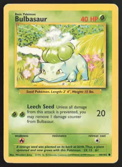 Pokemon TCG | Bulbasaur 44/102 | Common | Base Set | Lightly Played - Image 2