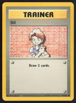Pokemon TCG | Bill 91/102 | Common | Base Set | Moderately Played - Image 2
