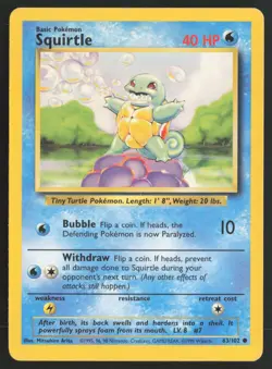 Pokemon TCG | Squirtle 63/102 | Common | Base Set | Moderately Played - Image 2