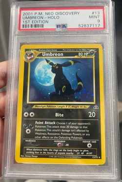 2001 Pokemon Neo Discovery Umbreon 1st Editon Holo PSA 9 Mint GREAT SWIRL - Image 3