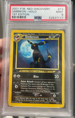 2001 Pokemon Neo Discovery Umbreon 1st Editon Holo PSA 9 Mint GREAT SWIRL - Image 5