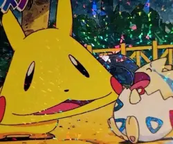 Pikachu Holo Togepi 301 Vending Machine Prism Pokemon Sticker - Image 1