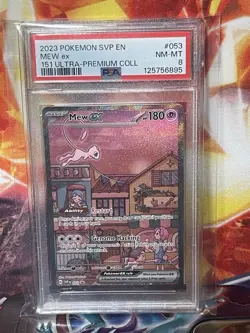 Mew EX 053 Pokemon TCG Scarlet & Violet 151 UPC Promo PSA 8 - Image 1