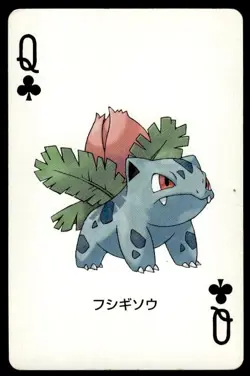 Ivysaur Queen of Clubs Venusaur Poker Deck Pokemon Japanese ~ HP - Image 1
