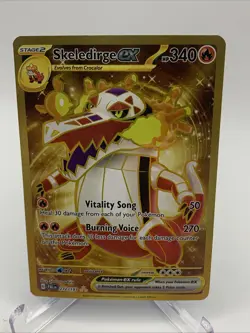 Skeledirge ex 272/193 Sv02: Paldea Evolved Holo Pokemon TCG Hyper Rare Gold - Image 3