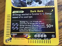 Pokemon Base Set Expedition #66/165 non-holo TYRANITAR --never played-- - Image 3