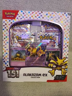 Pokemon TCG Scarlet and Violet - 151 Alakazam ex Collection Box - 4 Packs - Image 1