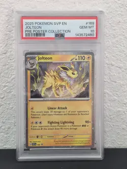 2025 POKEMON SVP EN-SV BLACK STAR PROMO #169 JOLTEON PSA 10 - Image 1