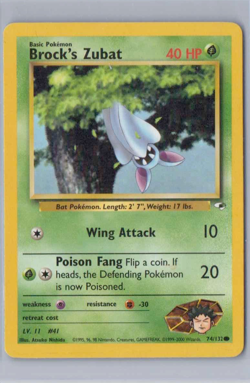 2000 Pokemon Gym Heroes Set Brock's Zubat 74/132 Common - Image 1