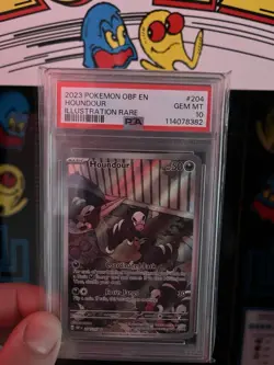 Pokemon Houndour 204/197 SV03 Obsidian Flames Illustration Rare Holo PSA 10 2023 - Image 1