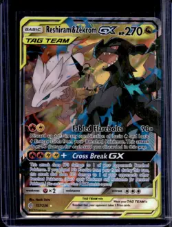 2019 Pokemon SM Cosmic Eclipse Reshiram Zekrom Tag Team Holo #157/236 - Image 1