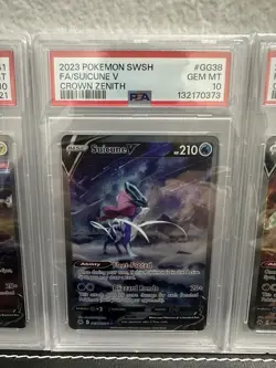 Pokemon TCG 2023 Suicune, Raikou, Entei v Crown Zenith GG36, GG38, GG41 PSA 10 - Image 3