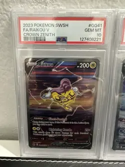 Pokemon TCG 2023 Suicune, Raikou, Entei v Crown Zenith GG36, GG38, GG41 PSA 10 - Image 4