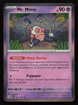 Mr. Mime Holo #122/165 SV: Scarlet & Violet 151 Pokemon (1K) - Image 1