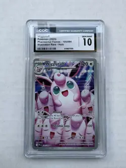 Pokemon 2025 Wigglytuff 105/094 Holo IR Phantasmal Flames GEM MINT CGC 10 - Image 1