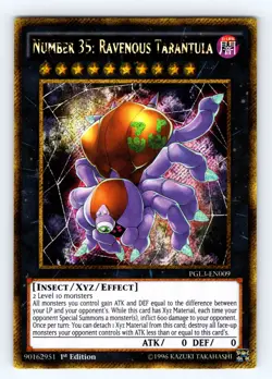 Yugioh Number 35: Ravenous Tarantula PGL3-EN009 Gold Secret Rare - NM 💎 - Image 1