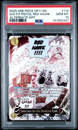 One Piece - OP11-114 Gum-Gum Fire-Fist Pistol Red Hawk - Event Manga PSA 10 - Image 1