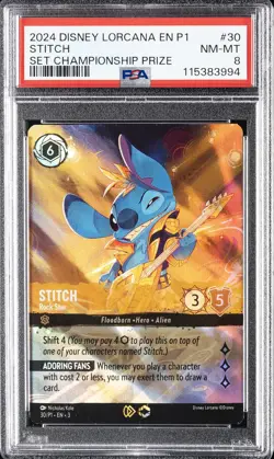 2024 DISNEY LORCANA EN P1-PROMO #30 STITCH - ROCK STAR PSA 8 - Image 1