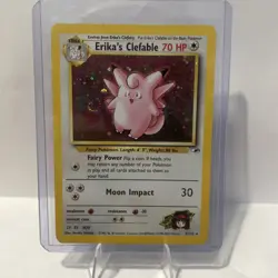 Pokemon TCG Erika's Clefable Gym Heroes Holo Rare Card 3/132 - Image 1