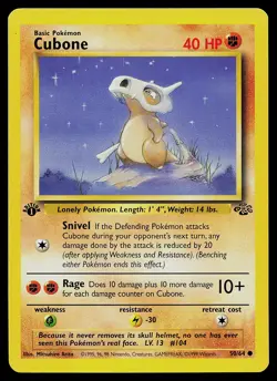 Pokemon Card - Cubone Jungle 50/64 Common 1st Edition - Image 1