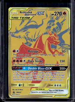 2016-19 Pokemon SM Black Star Promos Reshiram & Charizard Tag Team #SM247 - Image 1