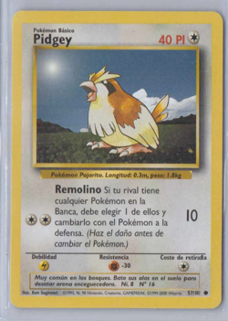 1999 Pokemon Base Set Pidgey 57/102 Common Spanish - Image 1