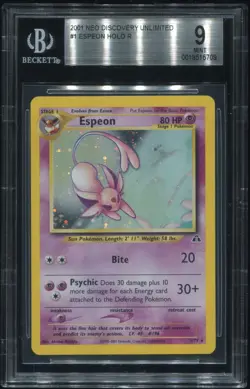 Espeon 1/75 Neo Discovery Holo Pokemon TCG WOTC Vintage BGS 9 - Image 1