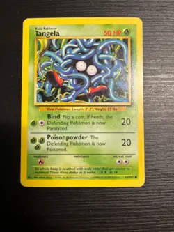 Tangela 66/102 Base Set Unlimited Pokemon 1999 WOTC Vintage Cheap! - Image 1