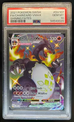 2021 Pokemon SWSH Charizard VMAX Shiny Vault Full Art #SV107/SV122 PSA 10 - Image 1