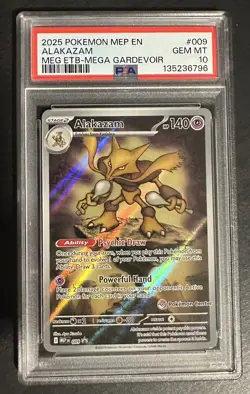 2025 POKEMON MEGA EVOLUTIONS ETB ALAKAZAM POKEMON CENTER ETB PSA 10 *SLAB ERROR* - Image 1