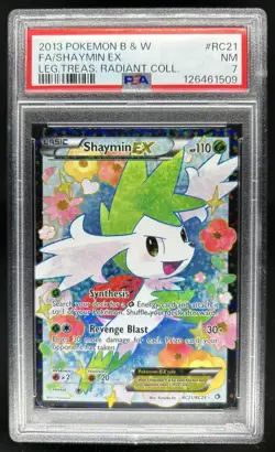 2013 Pokemon Black & White Legendary Treasures Shaymin Radiant #RC21 PSA 7 - Image 1