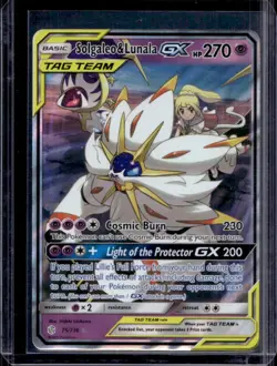 2019 Pokemon SM Cosmic Eclipse Solgaleo Lunala Tag Team Holo #75/236 - Image 1