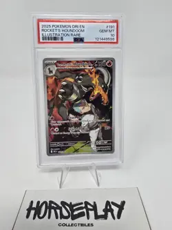 2025 POKEMON DRI EN-DESTINED RIVALS #191 TEAM ROCKET'S HOUNDOOM PSA 10 - Image 1