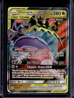 2019 Pokemon SM Cosmic Eclipse Naganadel Guzzlord Tag Team Holo #158/236 - Image 1