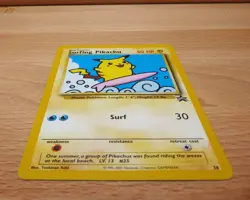 Surfing Pikachu #28 Black Star Promo Rare Vintage Pokemon Card - LP/LP+ - Image 3