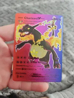X2 Charizard Vmax Gigantamax Gold Foil Fan Art Vinyl Textured Collector Cards X2 - Image 2