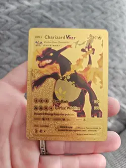 X2 Charizard Vmax Gigantamax Gold Foil Fan Art Vinyl Textured Collector Cards X2 - Image 4
