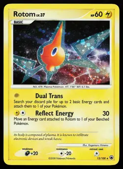 Rotom 13/100 Holo Rare Majestic Dawn Pokemon Card - Image 1