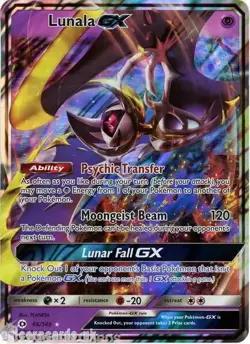 Lunala GX 66/149 Holo Ultra Rare Sun & Moon Base Set Pokemon Card TCG Near Mint - Image 1