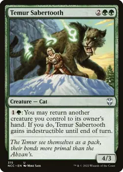 Temur Sabertooth: MtG Magic the Gathering New Capenna Commander Uncommon - Image 1