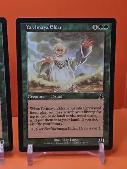 🟢🟢🟢 (4) 1999 MAGIC THE GATHERING URZA'S DESTINY YAVIMAYA ELDER #124 PLAYED - Image 5