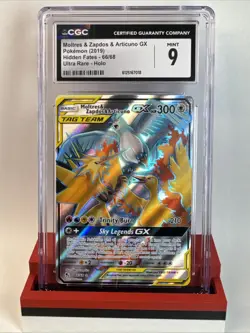 Pokemon TCG Moltres Zapdos Articuno GX 66/68 Hidden Fates 2019 UR Holo CGC 9 - Image 1