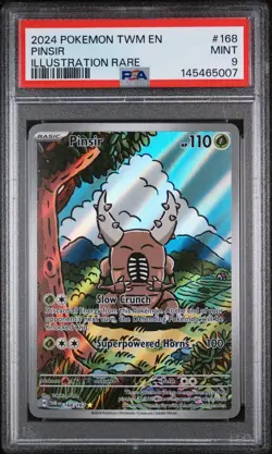 2024 POKEMON TWM EN-TWILIGHT MASQUERADE ILLUSTRATION RARE #168 PINSIR PSA 9 - Image 1