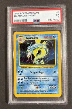 1999 Pokemon Base Set Gyarados Holo PSA 5 - Image 1