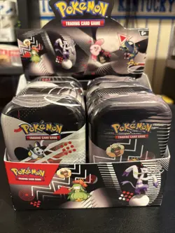 Pokemon Black Bolt/White Flare Unova New Mini Tin Full Art Set of 8 w/ Display - Image 1
