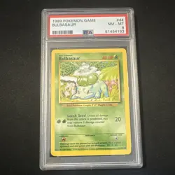 Pokemon TCG 1999 Bulbasaur Base Set Unlimited 44/102 | PSA 8 - Image 1