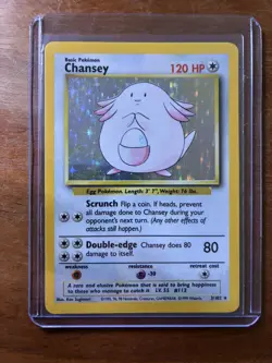 1999 POKEMON Base Set CHANSEY HOLO RARE 3/102 Raw Ungraded - Image 1