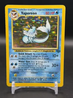 Vaporeon Holo Rare 12/64 1999 Pokemon Jungle English WOTC LP - Image 1